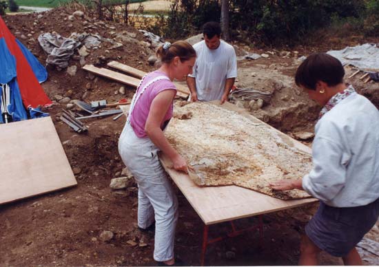 Mise à jour d'une mosaïque galllo-romaine au site archéologique de St-Gervais