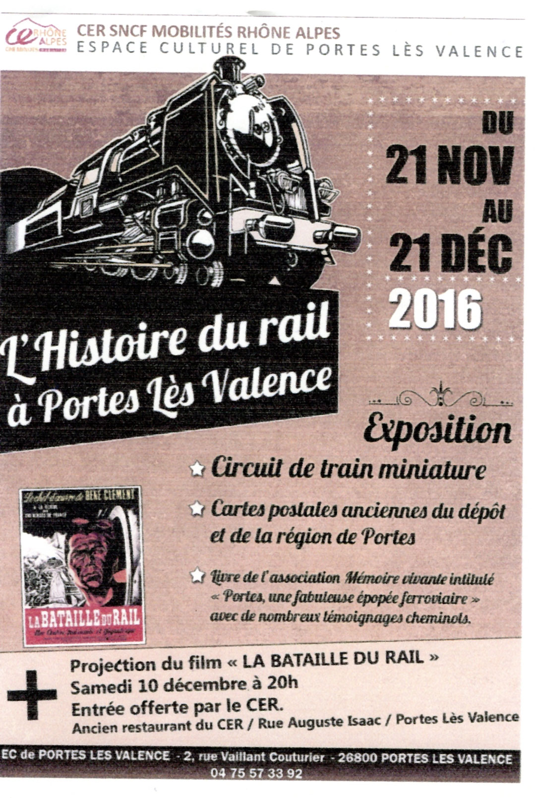 Affiche exposition rail bibliothèque SNCF