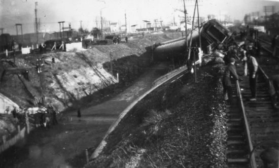 Sabotage d'un train par les résistants de Portes en 1944